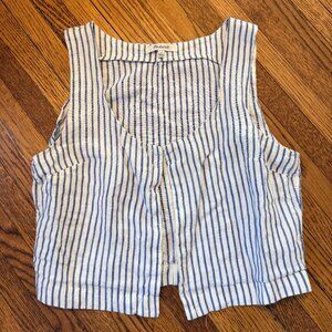 Madewell Striped Sleeveless Tank 100% Linen Sz 2